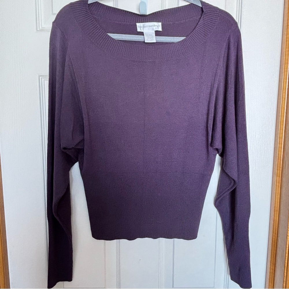 Soft Surroundings Women’s Medium Purple Dolman Sleeve Sweater